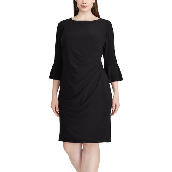 Chaps Dresses & Skirts - Plus Size Chaps Ruched Velvet Sheath Dress